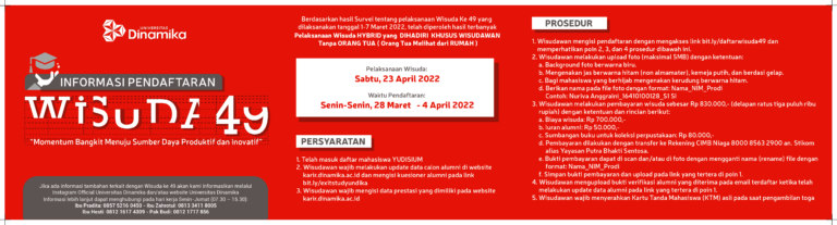 Pendaftaran Wisuda ke 49 Semester Ganjil 211