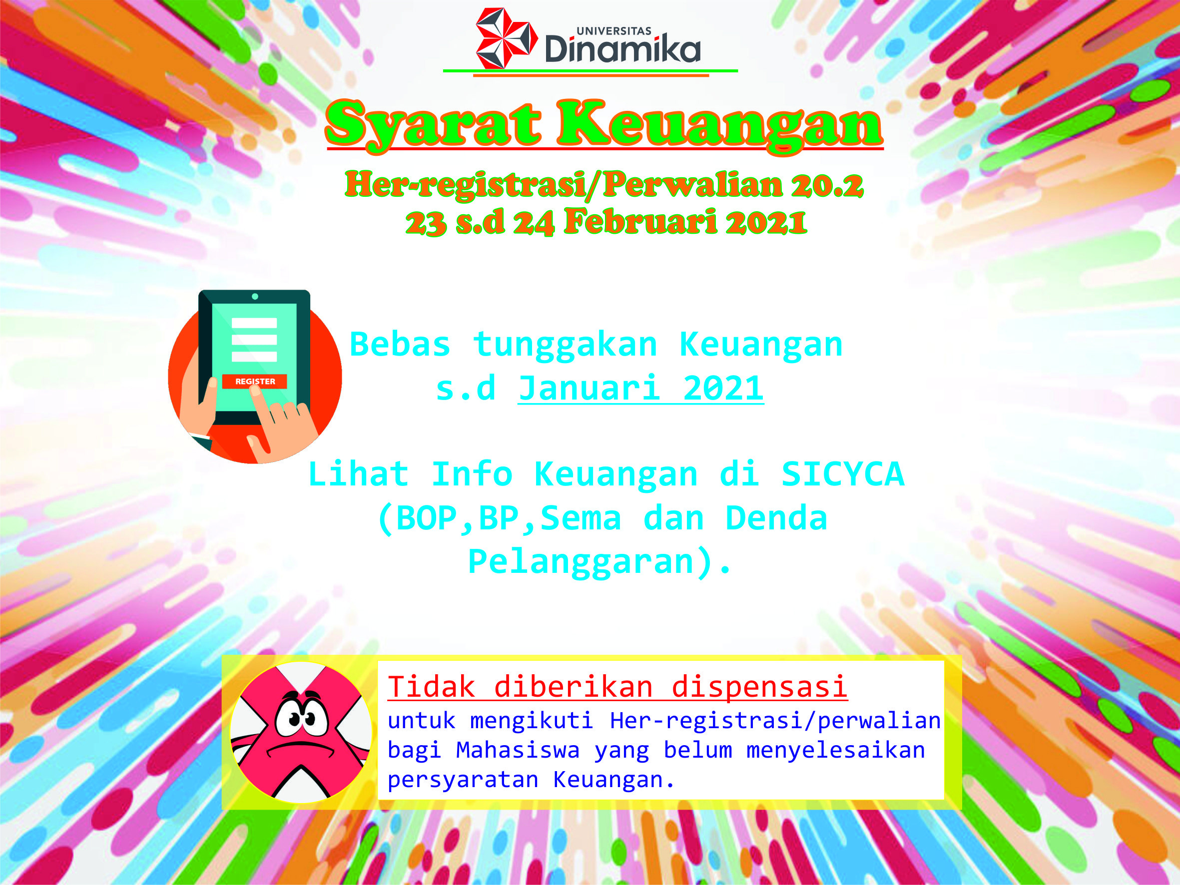 Syarat Keuangan Her-registrasiPerwalian Semester 20.2