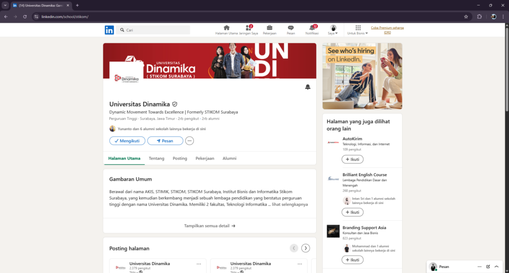 Contoh Website Media Sosial - Linkedin