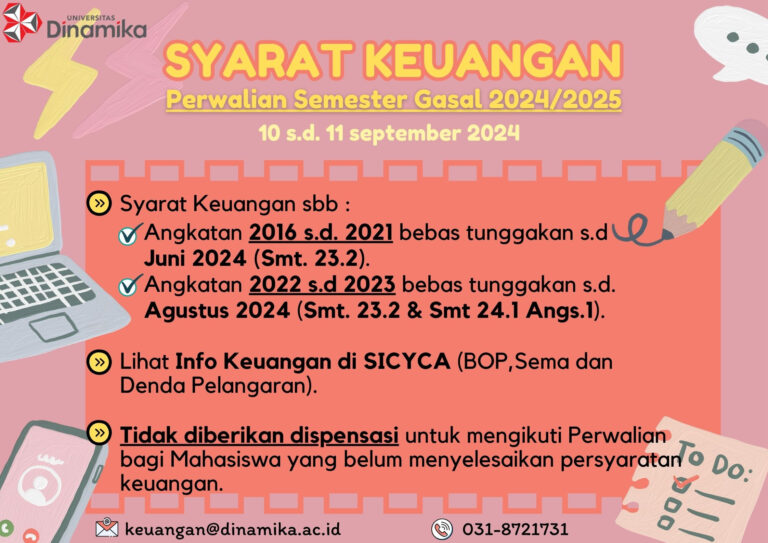 syarat keuangan perwalian universitas dinamika