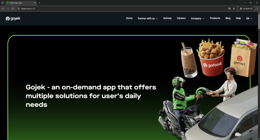 Contoh Website Bisnis - Gojek