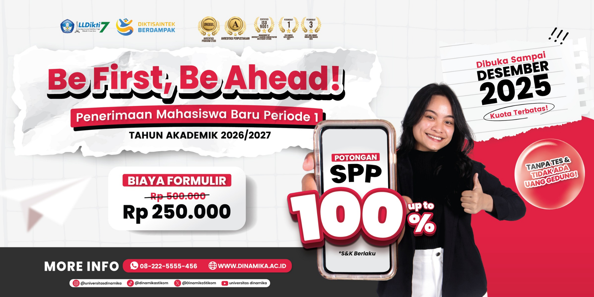 Daftar Kuliah di Universitas Dinamika, Kampus IT Surabaya