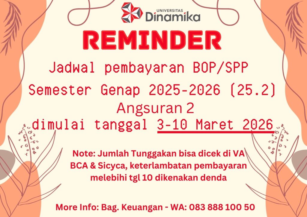 Pengumuman Pembayaran SPP Maret