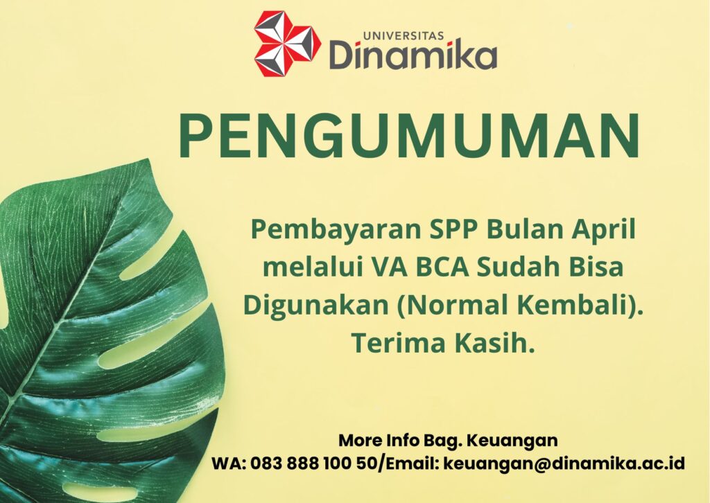 PENGUMUMAN VA BCA NORMAL KEMBALI 1